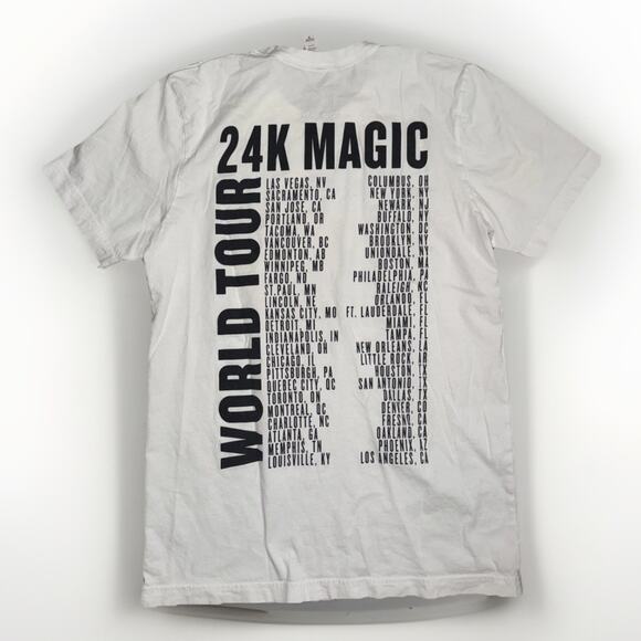 Bruno Mars 24K Magic World Tour T-Shirt White Men’s Medium 18x27 Concert Band T - Picture 4 of 5